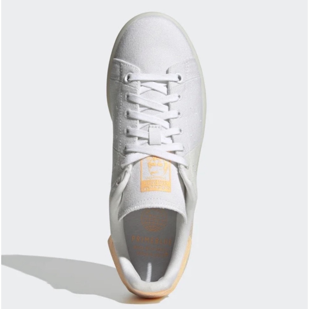 Adidas Stan Smith PrimeBlue Cyrstle White/ Acid Orange NIB SZ 9 - Picture 3 of 14